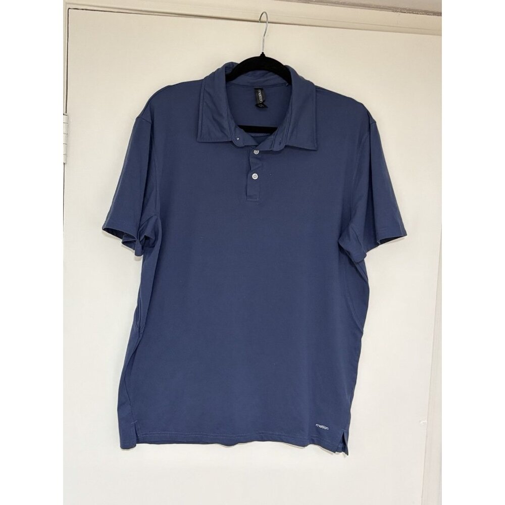 Motion Cloud Plus Mens Size Large Stretch Blue Short Sleeve Active Polo Shirt